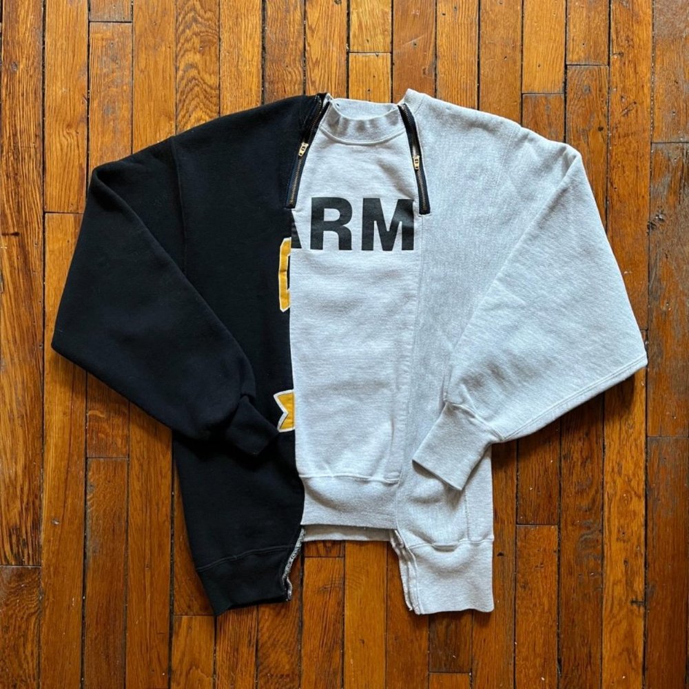 One of a Kind CPCM Tokyo Japan Heather Grey Black‎ Yellow White Army Sweatshirt
